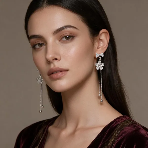 Vandana_Silver_Tone_Floral_Drop_Earrings_For_Women