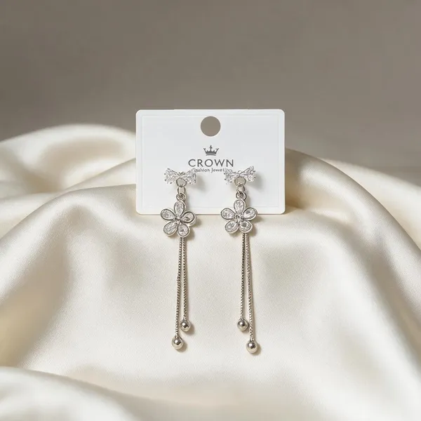 Vandana_Silver_Tone_Floral_Drop_Earrings_For_Women