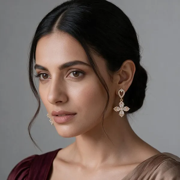 Bipasha_Gold-Tone_Floral_Drop_Earrings_For_Women