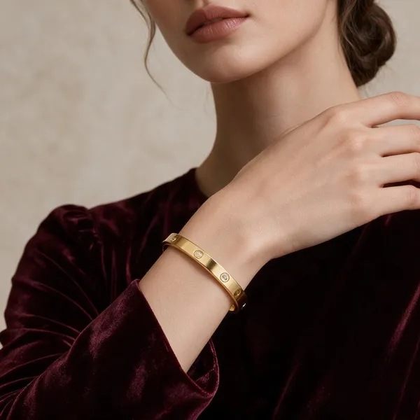 Meera_Gold_Tone_Metal_Screw_Motif_Bracelet_For_Women