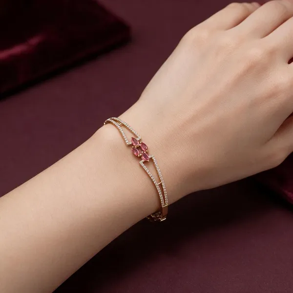 Kiara_Gold_Tone_Geometric_Bracelet_For_Women