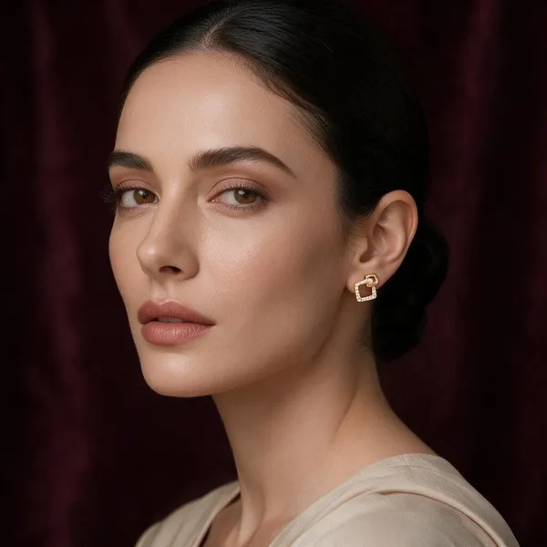 Jheel_Gold_Tone_Geometric_Stud_Earrings_For_Women