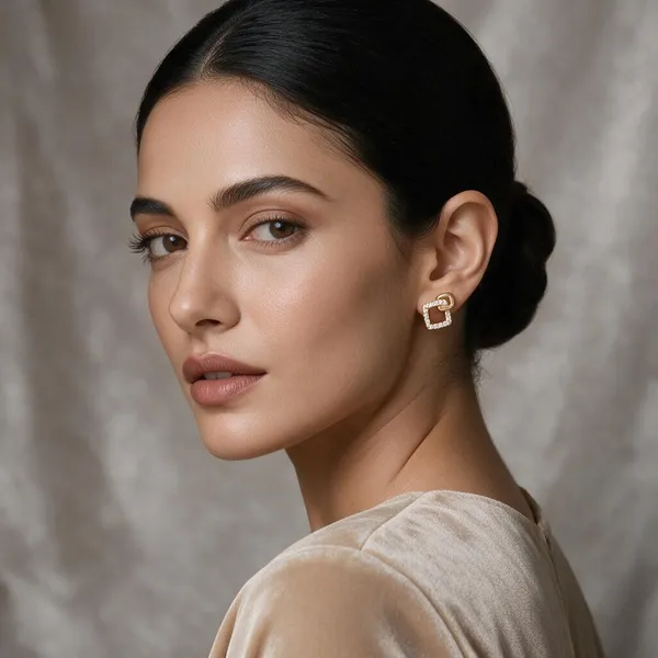 Jheel_Gold_Tone_Geometric_Stud_Earrings_For_Women
