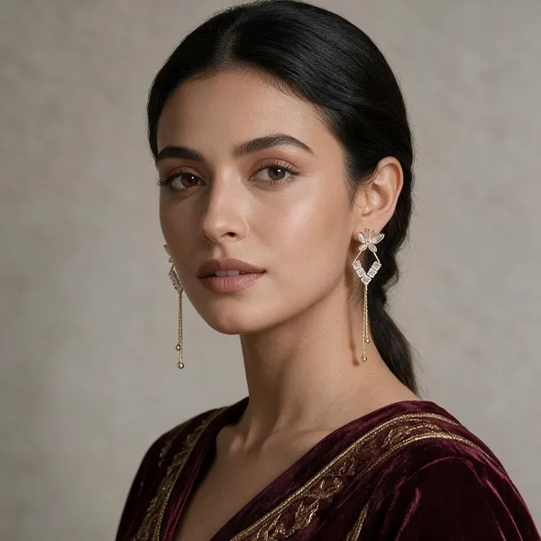 Sanjana_Gold_Tone_Crystal_Butterfly_Drop_Earrings_For_Women