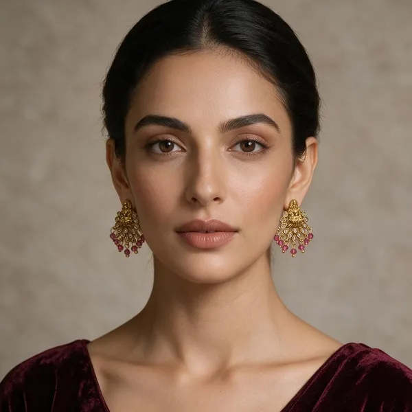 Kanika_Gold_Tone_Traditional_Beaded_Drop_Earrings_For_Women