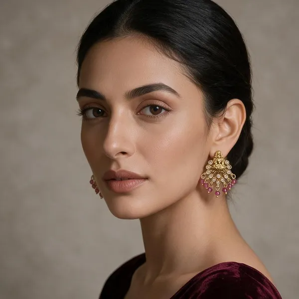 Kanika_Gold_Tone_Traditional_Beaded_Drop_Earrings_For_Women