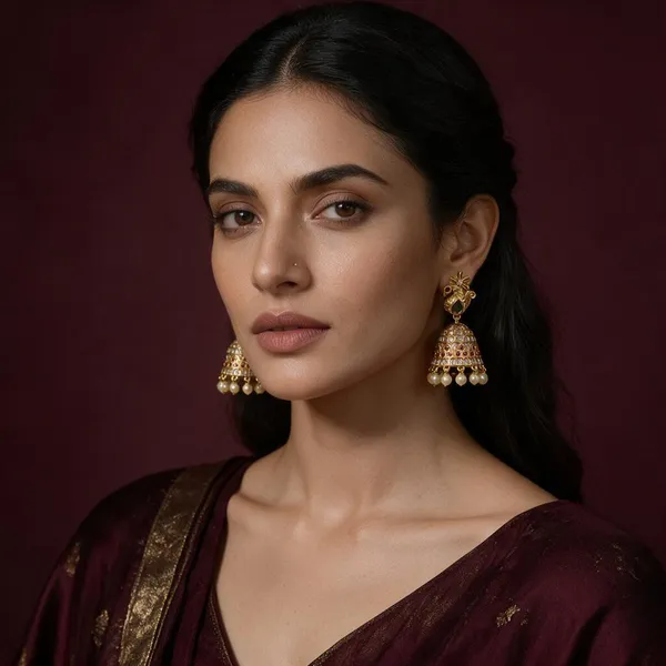 Purnima_Gold_Tone_Embellished_Jhumka_Earrings_For_Women