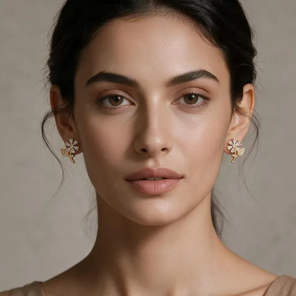 Darshana_Gold_Tone_Floral_Cz_Stud_Earrings_For_Women