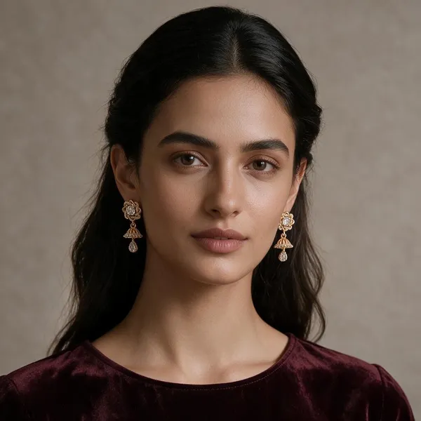 Vidhi_Gold_Tone_Jhumka_Drop_Earrings_For_Women