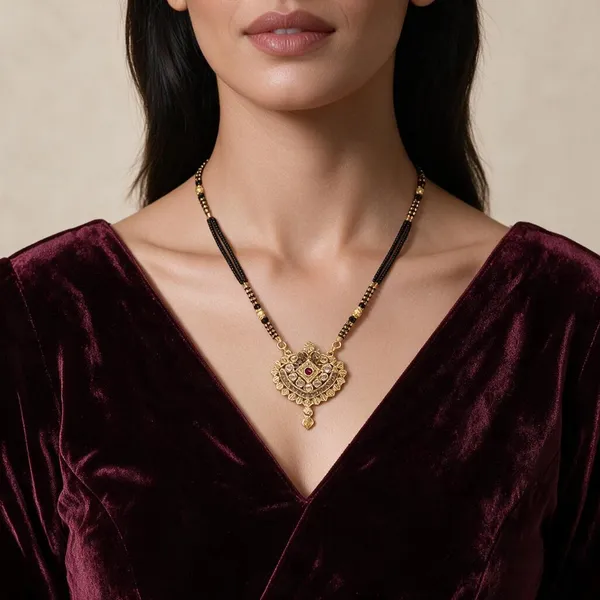 Hamsi_Black_Beaded_Gold_Tone_Mangalsutra_Necklace_For_Women