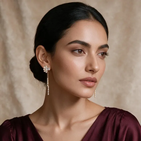 Ipshita_Gold_Tone_Floral_Drop_Earrings_For_Women