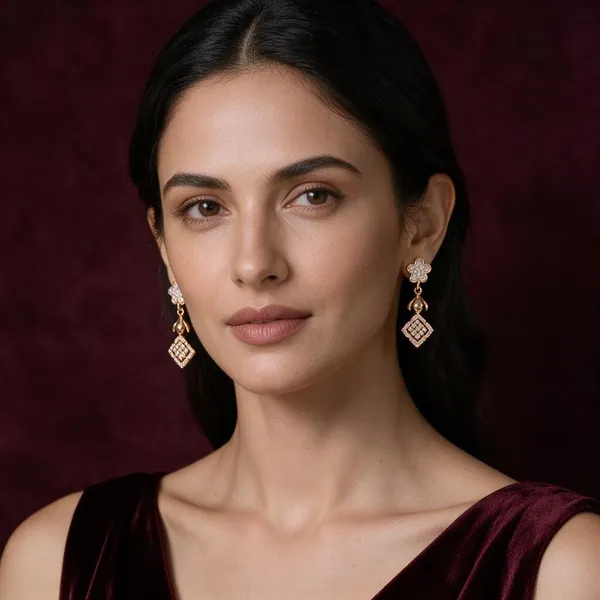 Tanisha_Gold_Tone_Floral_Drop_Earrings_For_Women