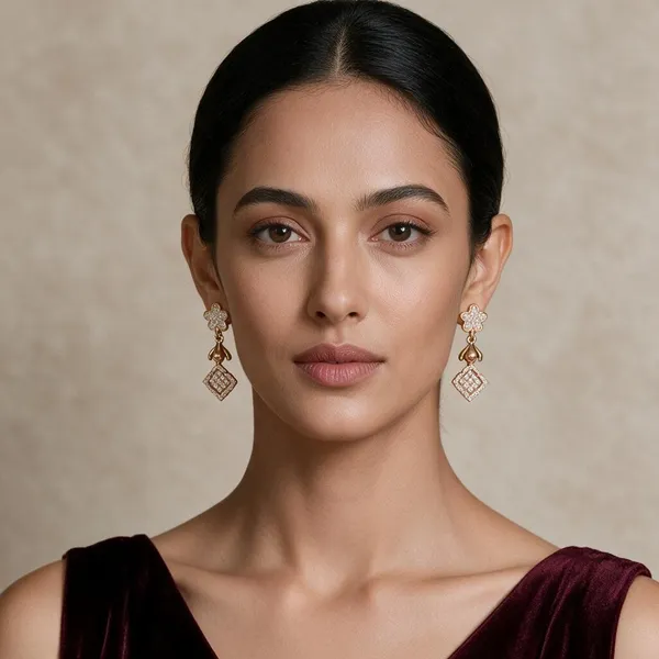 Tanisha_Gold_Tone_Floral_Drop_Earrings_For_Women