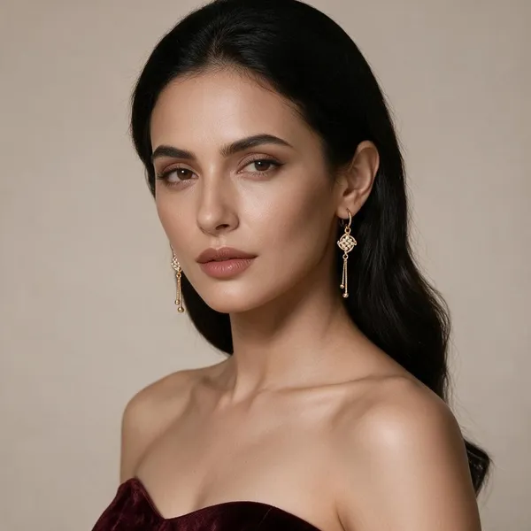 Disha_Gold_Tone_Floral_Drop_Earrings_For_Women