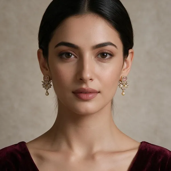 Yogita_Gold_Tone_Floral_Necklace_And_Earrings_Set_For_Women