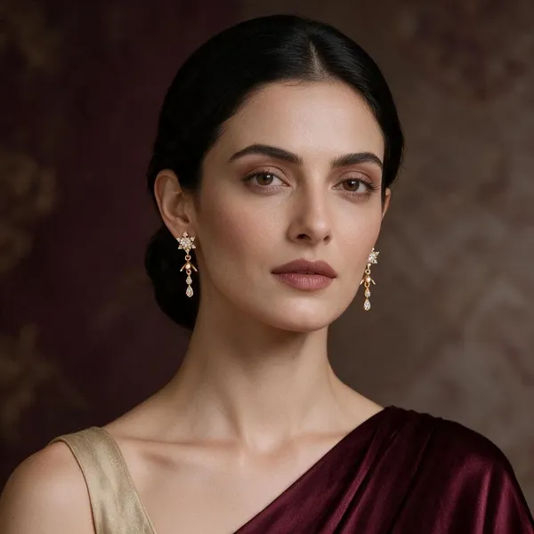 Kripa_Gold_Tone_Crystal_Drop_Earrings_For_Women