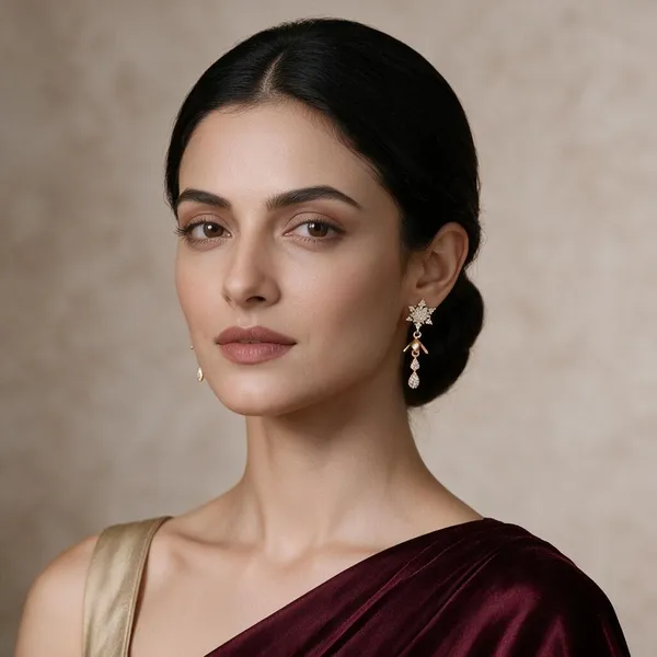 Kripa_Gold_Tone_Crystal_Drop_Earrings_For_Women