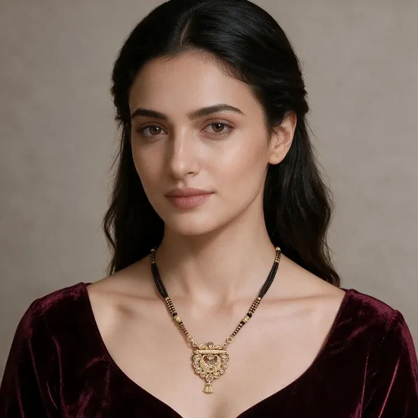 Ahana_Black_Beaded_Gold_Tone_Mangalsutra_Necklace_For_Women