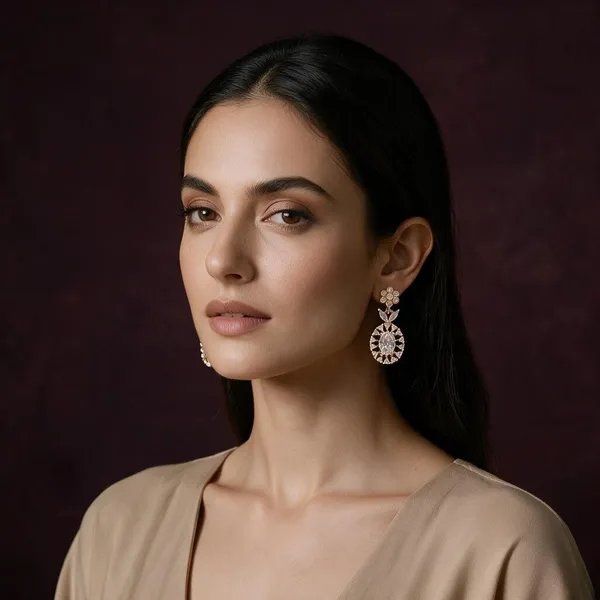 Gunjan_Gold_Tone_Floral_Drop_Earrings_For_Women