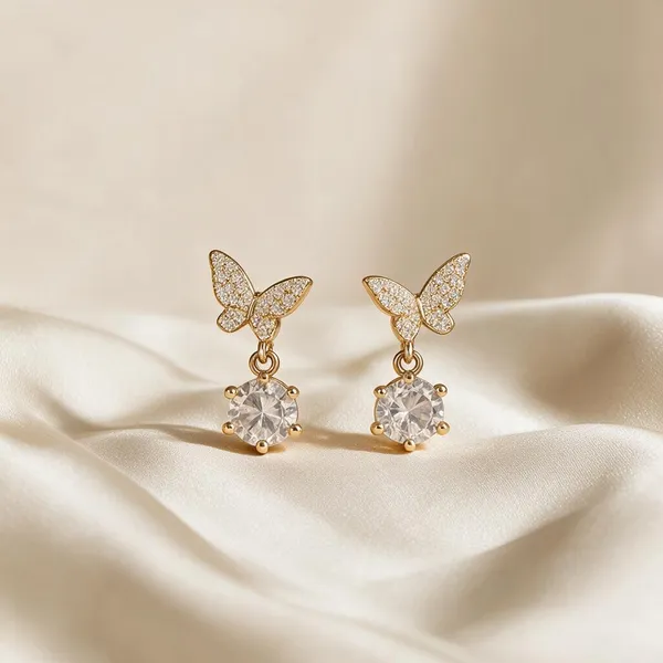 Raveena_Gold_Tone_Butterfly_Drop_Earrings_For_Women