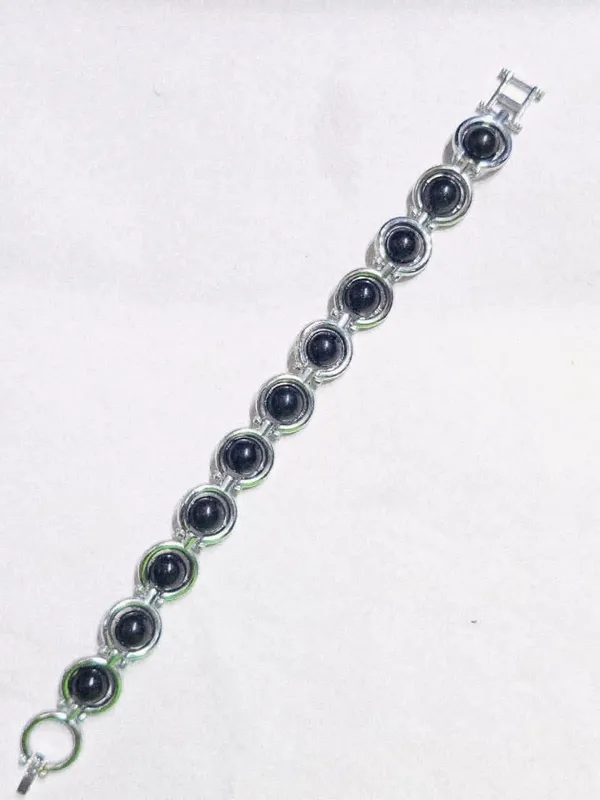 Silver_Coated_Bracelet_With_Metal_Belt_For_Men_And_Women_Natural_8mm_Bead_Bracelet_Handmade_Adjustable_Unisex_Wrist_Bracelet_For_Meditation_Yoga_And_Everyday_Wear