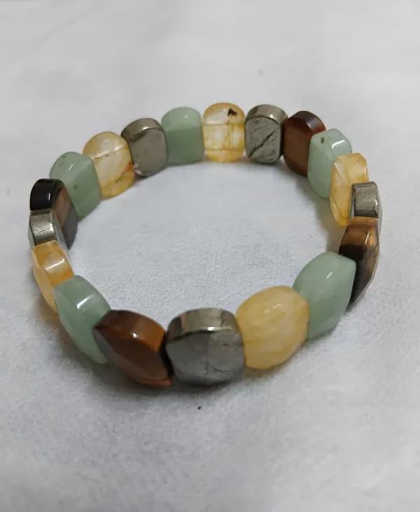 Plethora_Hub_Natural_Multi_Gemstone_14mm_Oval_Shape_Smooth_Cut_Beads_Bracelet_For_Unisex_Crystal_Stone_Stretch_Meditation_Reiki_Spiritual_Jewelry_For_Everyday_Wear_Men_Women