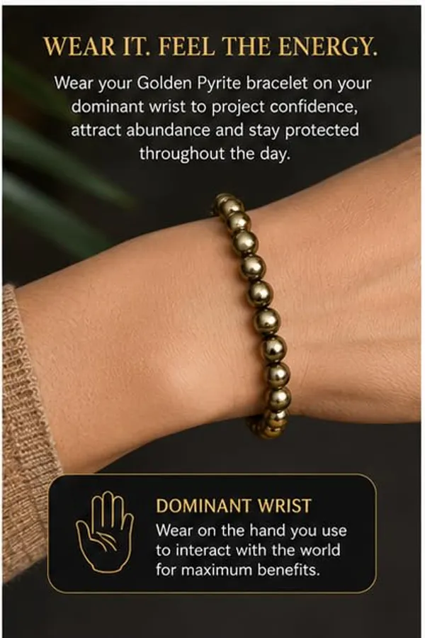 Plethora_Hub_Golden_Pyrite_Gemstone_Bracelet_8mm_Beads_Unisex_Handmade_Stretch_Bracelet_Jewelry_For_Men_Women_Meditation_Everyday_Wear_Spiritual_Accessory