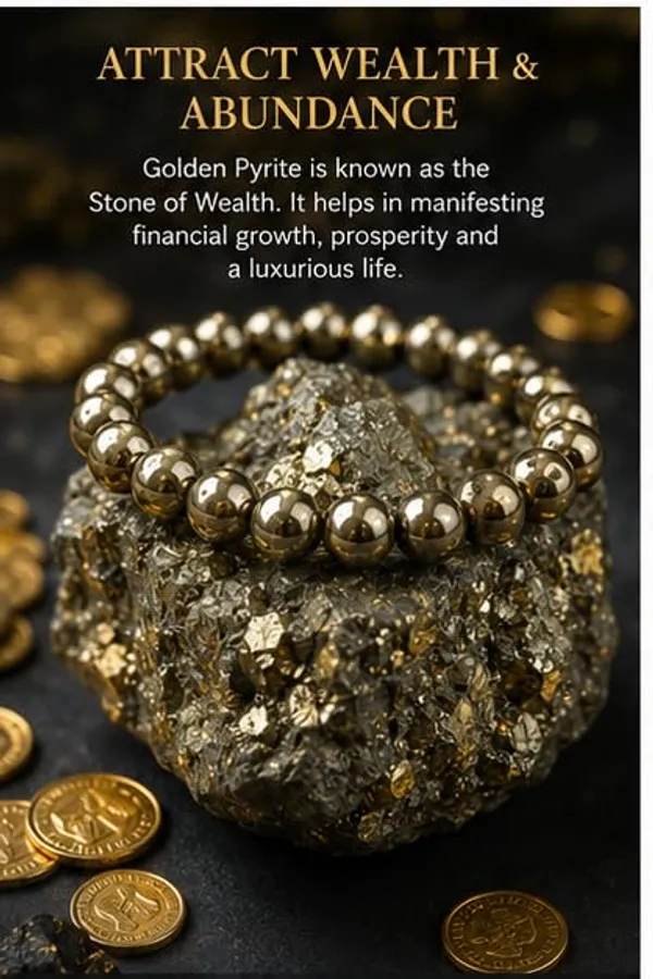 Plethora_Hub_Golden_Pyrite_Gemstone_Bracelet_8mm_Beads_Unisex_Handmade_Stretch_Bracelet_Jewelry_For_Men_Women_Meditation_Everyday_Wear_Spiritual_Accessory
