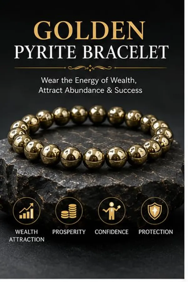 Plethora_Hub_Golden_Pyrite_Gemstone_Bracelet_8mm_Beads_Unisex_Handmade_Stretch_Bracelet_Jewelry_For_Men_Women_Meditation_Everyday_Wear_Spiritual_Accessory