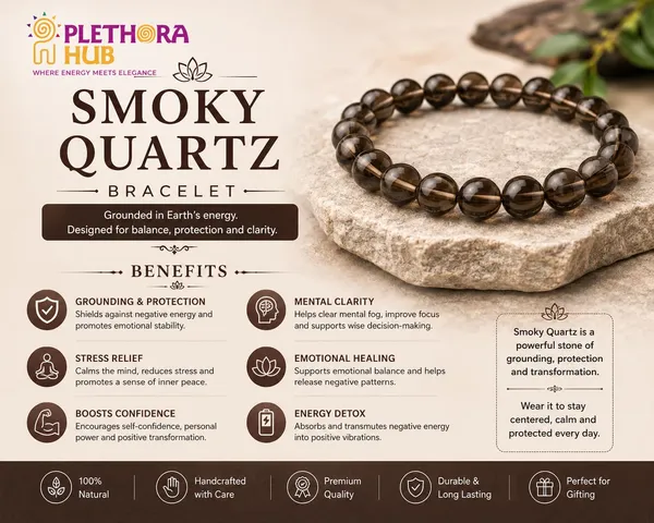 Plethora_Hub_Certified_Natural_Smoky_Quartz_Crystal_Bracelet_8mm_For_Unisex_Brown_Gemstone_Bead_Meditation_Reiki_Spiritual_Jewelry_For_Everyday_Wear_Men_Women