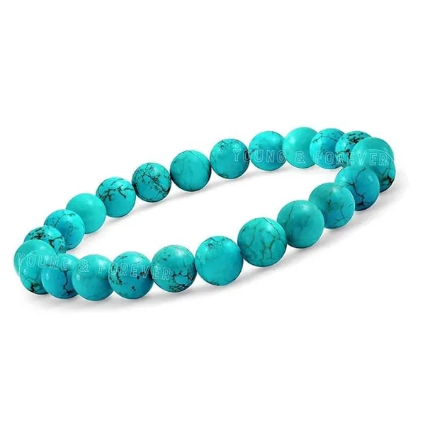 Plethora_Hub_Natural_Turquoise_Feroza_Stone_Bracelet_8mm_Unisex
