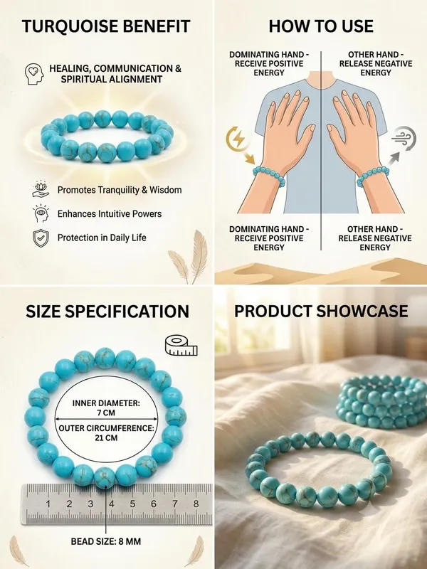 Plethora_Hub_Natural_Turquoise_Feroza_Stone_Bracelet_8mm_Unisex