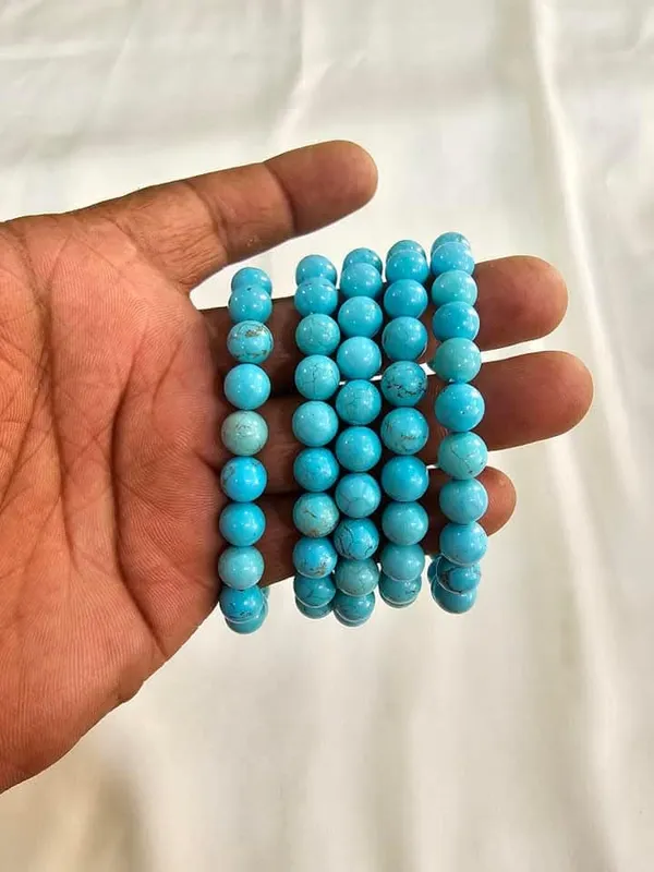 Plethora_Hub_Natural_Turquoise_Feroza_Stone_Bracelet_8mm_Unisex