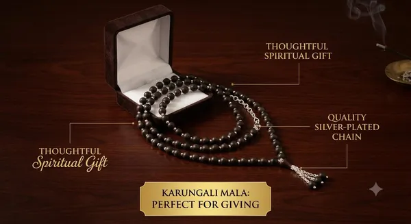 Plethora_Hub_Certified_Natural_Karungali_Ebony_Wood_Mala_Necklace_8mm_Beads_Silver_Cap_Spiritual_Jewelry_Unisex_Black_Wood_Mala_For_Meditation_Pooja_Protection