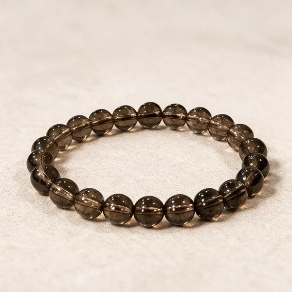 Plethora_Hub_Certified_Natural_Smoky_Quartz_Crystal_Bracelet_8mm_For_Unisex_Brown_Gemstone_Bead_Meditation_Reiki_Spiritual_Jewelry_For_Everyday_Wear_Men_Women