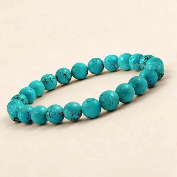 Plethora_Hub_Natural_Turquoise_Feroza_Stone_Bracelet_8mm_Unisex