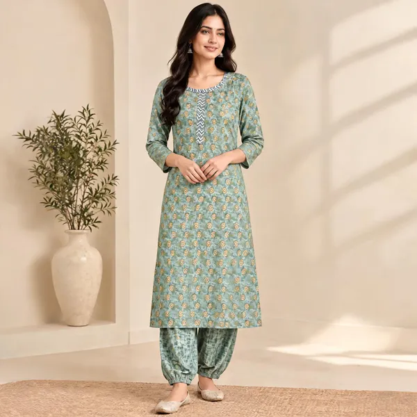 Sage_Green_Cotton_Floral_Straight_Kurta_Set_For_Women