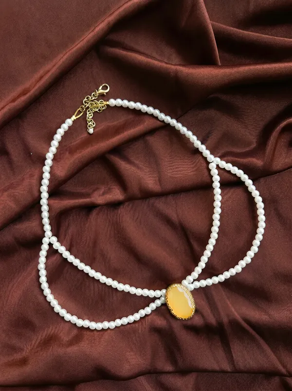 Yellow_Gemstone_Pearl_Necklace