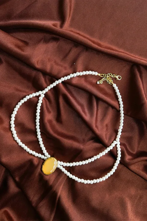 Yellow_Gemstone_Pearl_Necklace