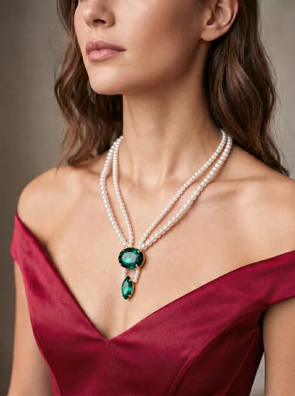 Emerald_Double_Strand_Pearl_Necklace