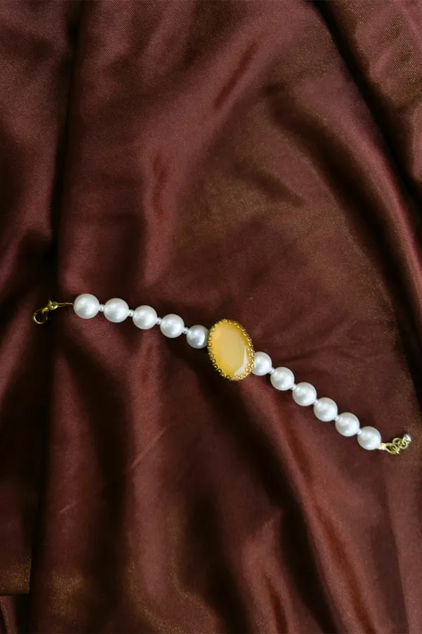 Yellow_Gemstone_Pearl_Bracelet