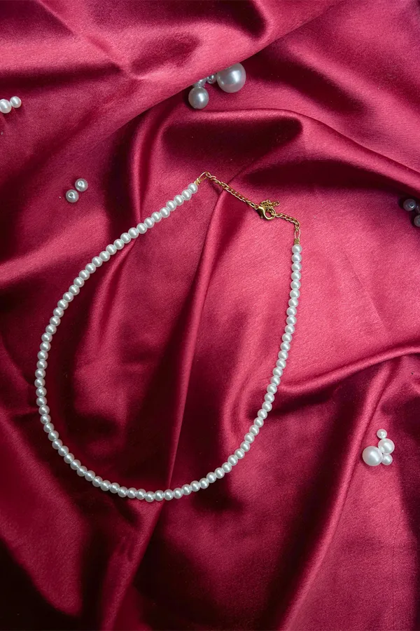 White_Pearl_Beaded_Necklace_4mm