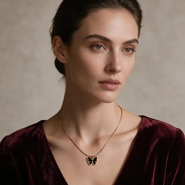 Gold_Tone_Stainless_Steel_Butterfly_Pendant_Necklace_For_Women
