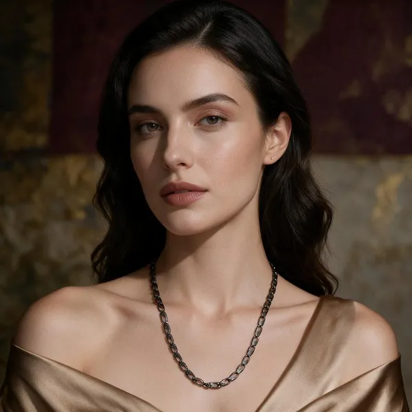 Black_Brass_Linked_Chain_Necklace_For_Women