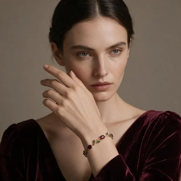 Gold-Plated_Stainless_Steel_Leaf_Motif_Chain_Bracelet_For_Women