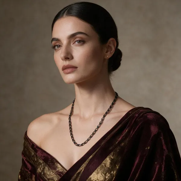 Black_Brass_Linked_Chain_Necklace_For_Women