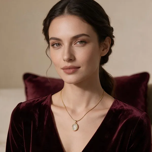 Gold-Plated_Stainless_Steel_Oval_Pendant_Necklace_For_Women