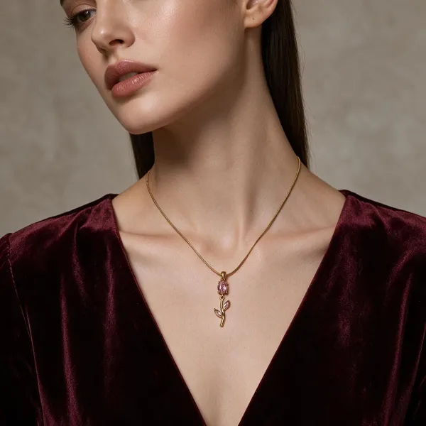 Gold-Plated_Stainless_Steel_Purple_Stone_Butterfly_Pendant_Necklace_For_Women