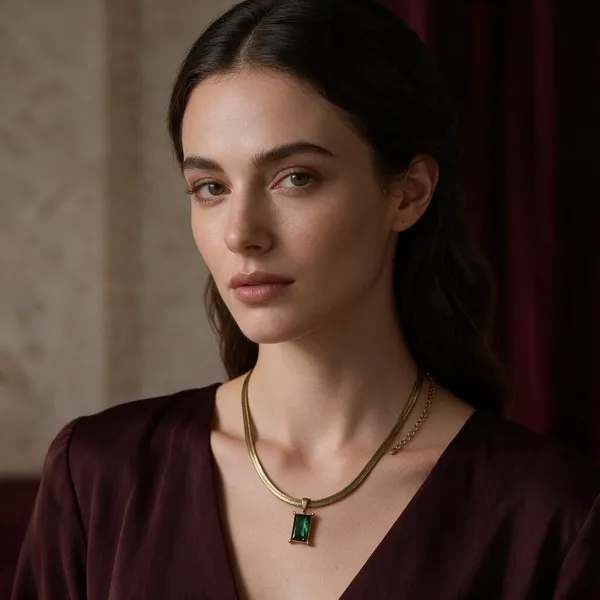 Gold-Plated_Stainless_Steel_Green_Stone_Pendant_Necklace_For_Women