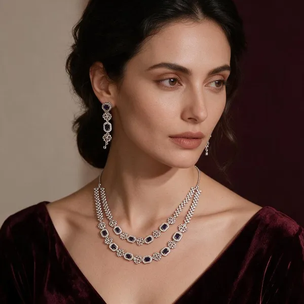 Silver_Brass_Maroon_Stone_Necklace_Set_For_Women